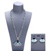 Fan Long Necklace Sapphire Enamel Craft Celebrity Temperament Women's Evening Dress Set Chain