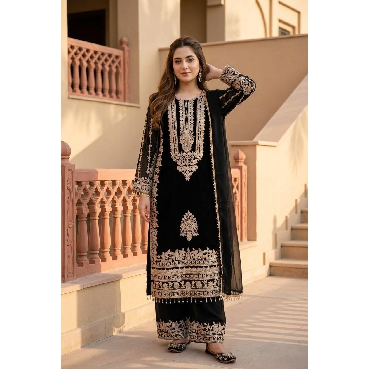 Party Wear Designer Pakistani Salwar Kameez Indian Bollywood Top Palazzo Suit