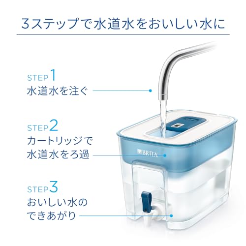 BRITA Water Filter, Tank Type, PFOS/PFOA Removal Tested, Filtered Water Capacity: 4.85L (Total Capacity: 8.2L) [Official Japanese Product] Includes Tw