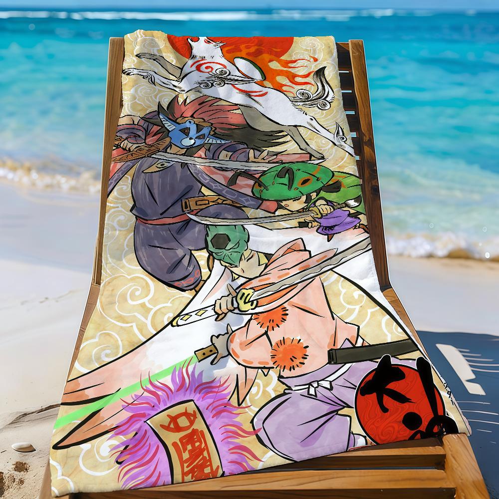 

Game O-Okami Towel Sports Quick Dry Travel Camping Gear Sandproof Soft Light Large Beach Towel W40*H60(CM)