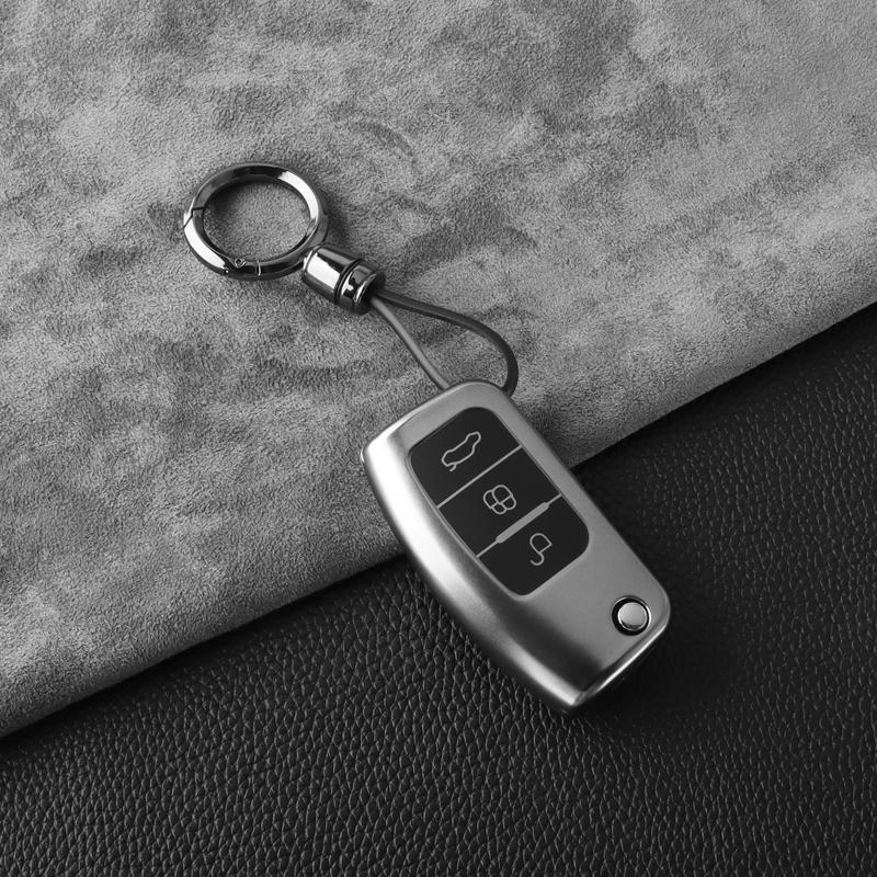 TPU Car Flip Key Case Cover for Ford Fiesta MK7 Focus 2 C-Max Ecosport S-Max Fusion Mondeo Keyless Protector Shell Accessories