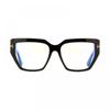 Tom Ford Eyeglasses Square Full Rim  Dark Havana Frame And Clear Blue Light Block Lenses Lens Ft5951 B052 Black