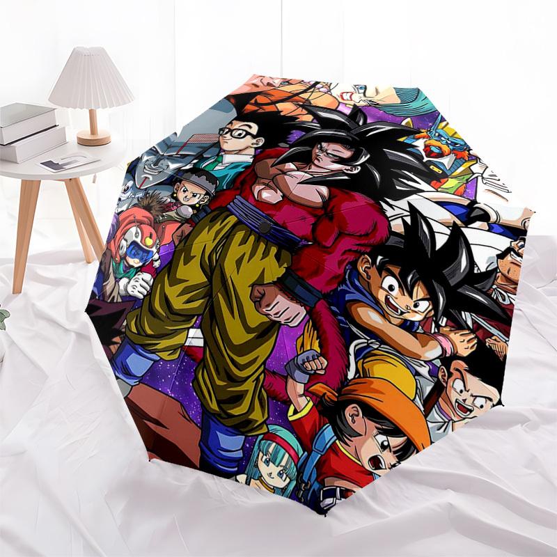 1pc Dragon Ball Z Goku Vegeta Automatic Opening/Closing Umbrella with 3-Fold Design, Perfect Gift for Fans, Travelers, Daily Use, Festival Present.C01