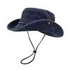 Washed Cotton Outdoor Fishing Hat for Men's Breathable Sunshade Wide Brim Sun Hat Foldable Outdoor Fishing Hiking Fishing Caps