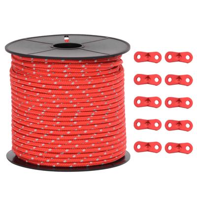 Reflective Tent Guy Lines with Rope Tensioners 50 M 4 Mm
