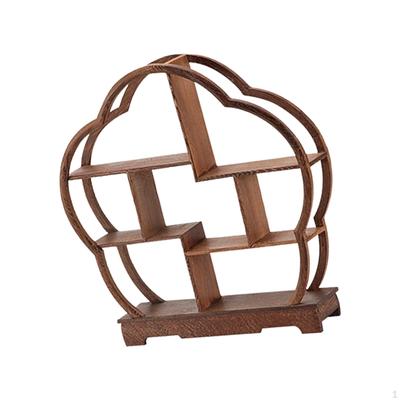 Wooden Display Shelf Teapot Stand Showcase Wood Cupcake Desktop for Restaurant
