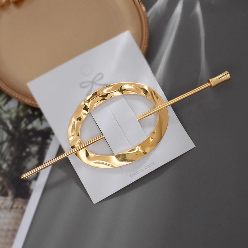 Geometric Gold Silver Color Metal Hair Stick Women Ponytail Holder Styling Tools Trendy Accessories Korean Forks Hairpin Jewelry