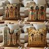 Egypt Pharaoh Cushion Cover Anti-dustmite Pillowcase Invisible Zipper Silky Short Plush Sofa Cushion Cover