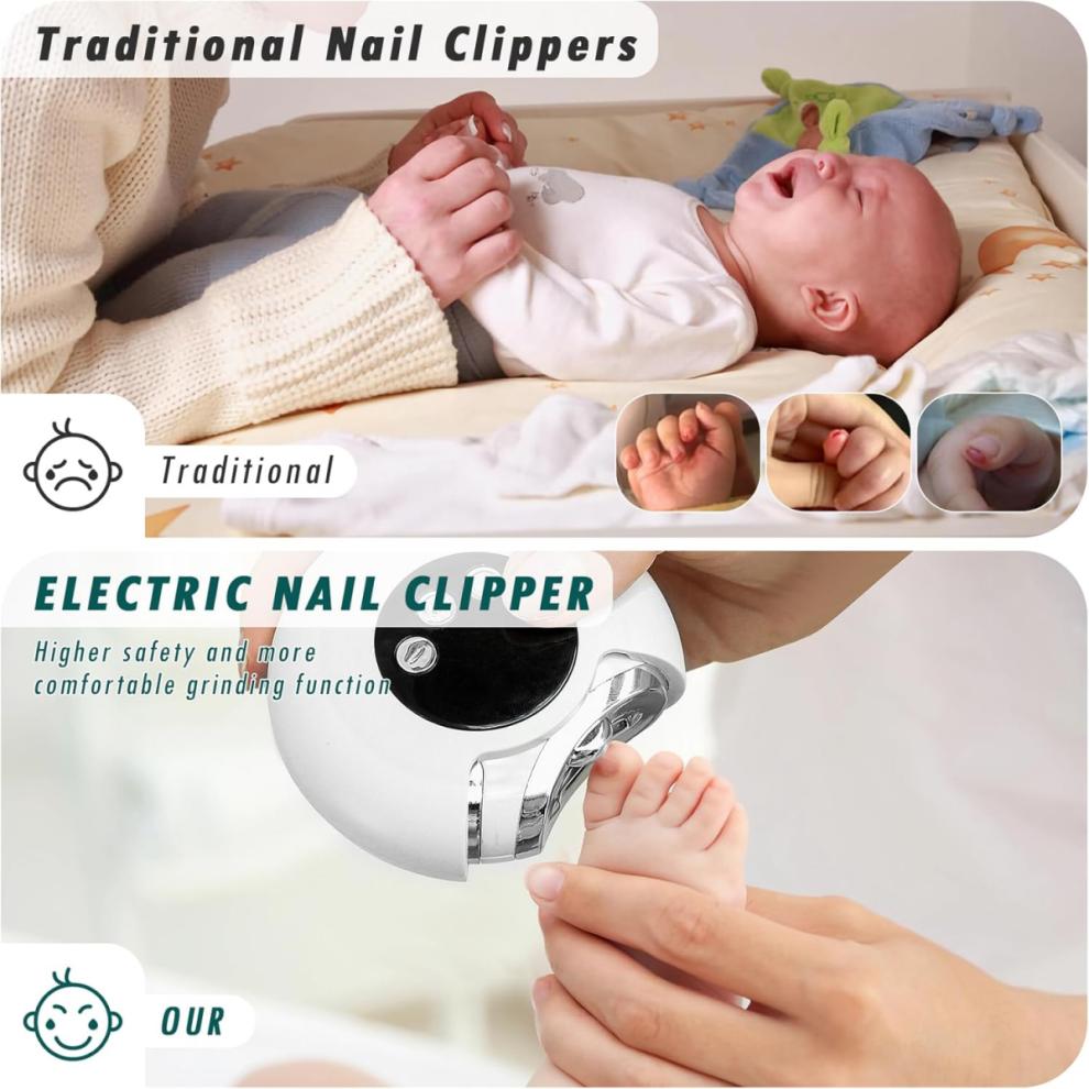 Electric Nail Clipper, 2 in 1 Cutting and Grinding Automatic Nail Clipper
