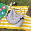 Japanese Fashion Embroidered Nylon Shopping Bag Versatile Large Capacity Canvas Messenger Bag Foreign Style Leisure Commuter Handbag