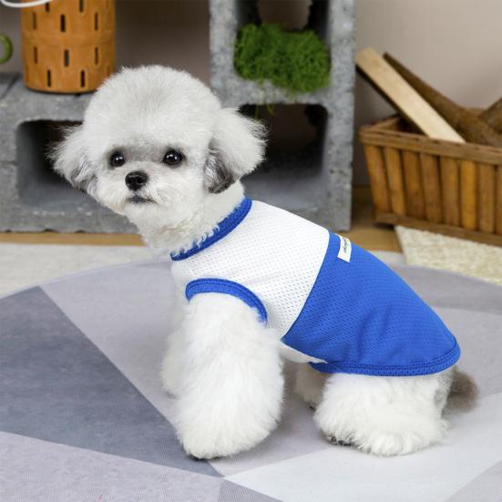 Pet Vest Breathable Mesh Sleeveless Dog Clothing Loose Fit No Restriction Dog Apparel for Running Jumping Summer Cooling