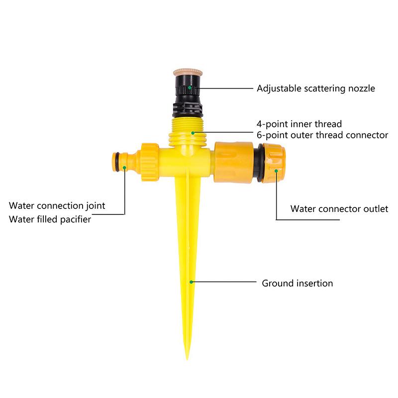 Garden Sprinkler Nozzle 360° Rotation Irrigation Watering System Automatic Agriculture Lawn Farm Plant Watering Sprinkler
