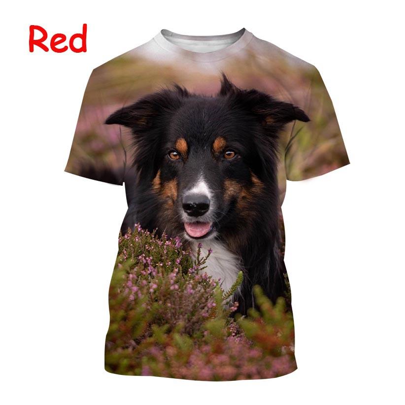 New Popular Border Collie 3D Printed T-shirt Fashion Cute Dog Unisex Animal Round Neck Casual Short Sleeve