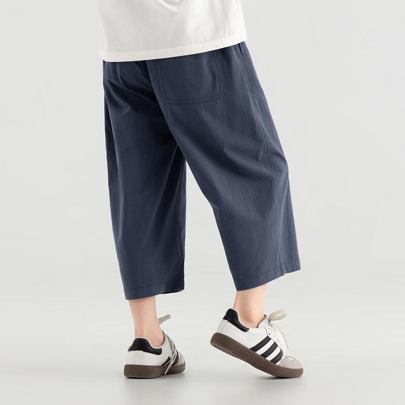 Boys' Soft Draped Summer Cropped Straight-Leg Casual Pants