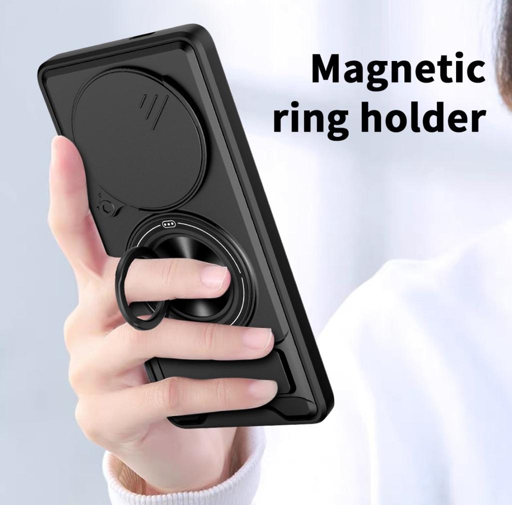 Armor Case For Honor X9C Case Shockproof Magnetic Slide Lens Protector Phone Cover For Honor X9C 5G Case Coque Fundas With Ring