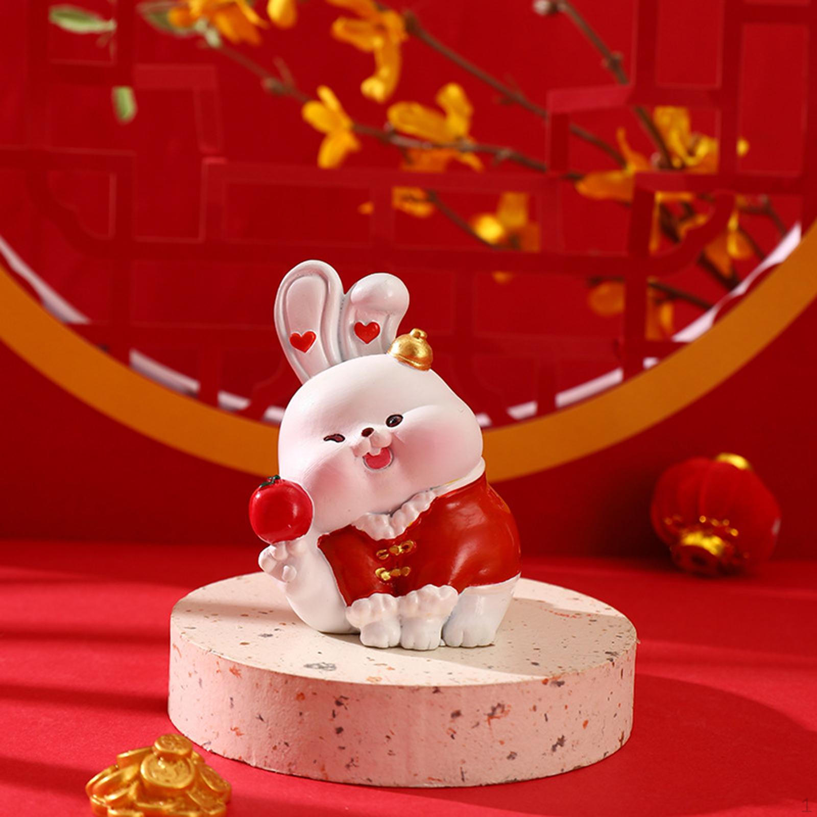 Adorable Rabbit Sculpture Bunny Figurine for Home Decor Style C