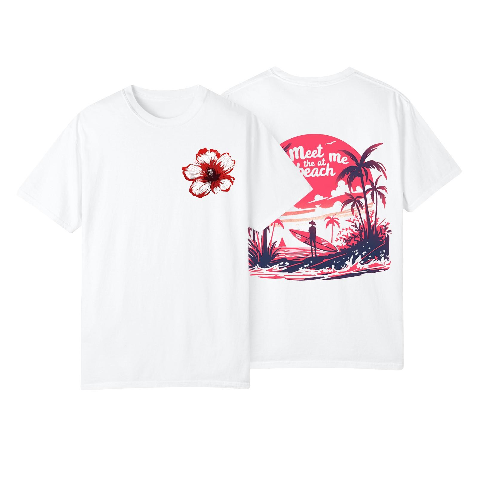 

Женская модная повседневная плиссированная футболка с коротким рукавом с принтом L белый