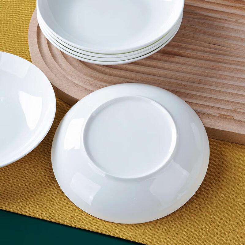7-inch White Porcelain Dinner Plates