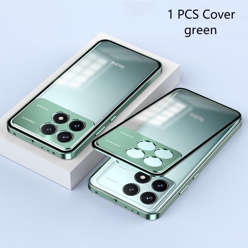 

протиударний чохол для телефону POCO F6 Pro алюмінієвий сплав металевий каркас + акрилова задня кришка бампер для POCO X6 Pro For Poco F6 Pro зелений