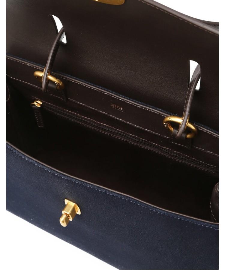 Athe Vanessabruno [Maison] Navy Canvas Shoulder Bag Aaba5E312N2