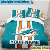 3pcs Custom Name Dolphins Team Bedding Set Includes 1 Duvet Cover & 2 Pillowcases for All Seasons Dormitory Home Decor Christmas gifts