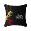 Pillow Peach Velvet Black Gold Christmas Pillow New Snowflake Letter Sofa Bedside Pillow Cover