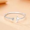S925 Sterling Silver Fishtail Ring: Cute, Simple, Thin Band, Adjustable Index Finger Ring for Women
