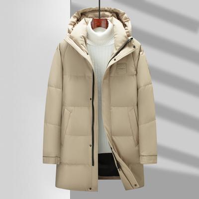 Autumn and Winter Medium and Long Hooded Duck Down Warm and Thickened Down Youth Casual Cold Jacket