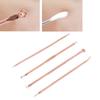 4 Pcs Pimple Popper Tool Kit Rose Gold Portable Double Head Stainless Steel Acne Blackhead Removal Needle Tool