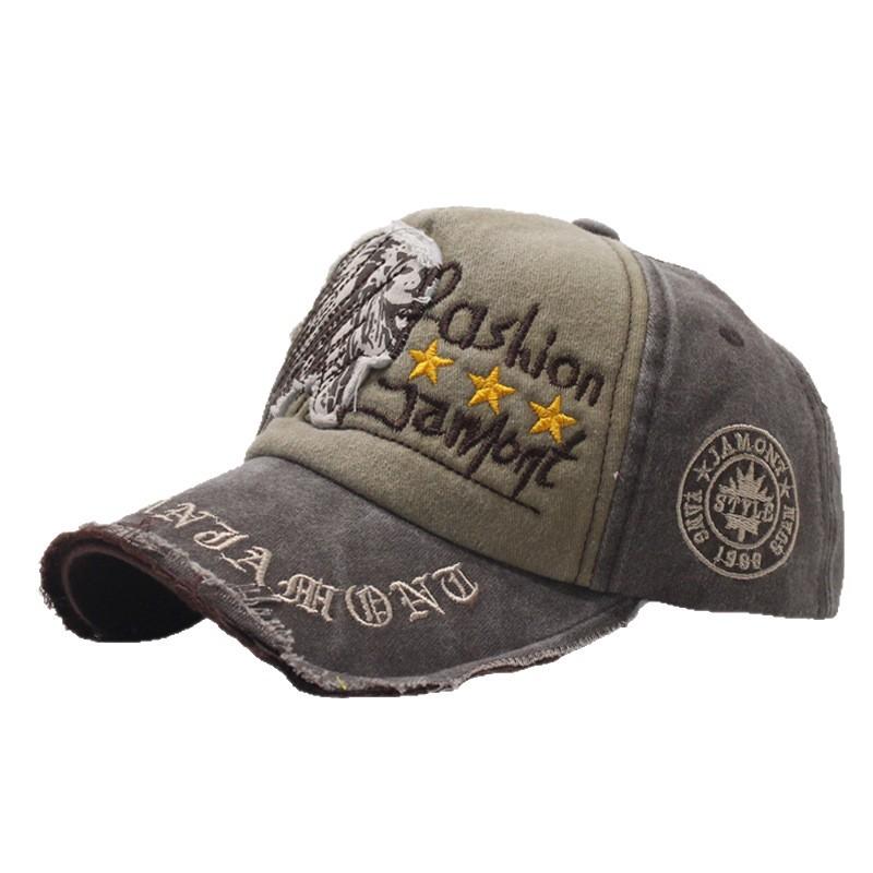 Washed and old big letter embroidered baseball cap men's and women's outdoor three-dimensional English personalized cap new