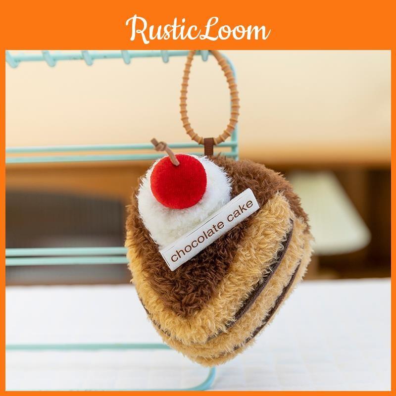 Cute Cake Plush Keychain Car Pendant With Toy Design Car Interior Accessories