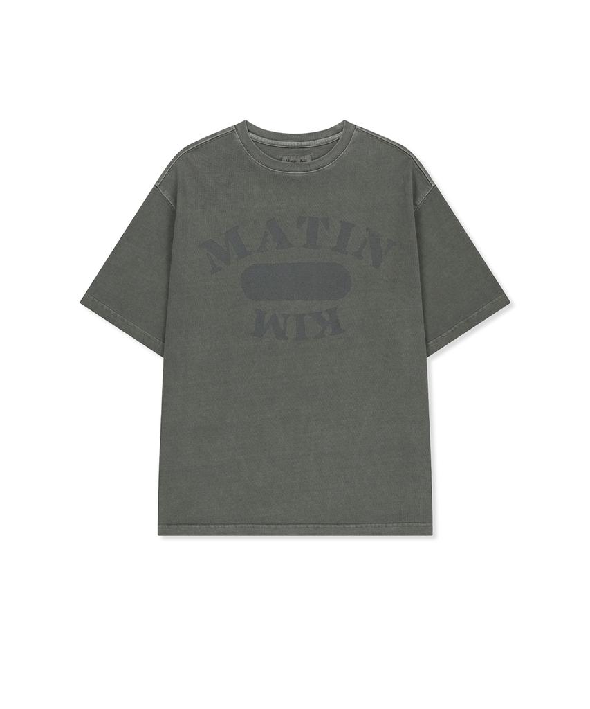 MATIN KIM Vintage Wahshed Overfit Top In Charcoal