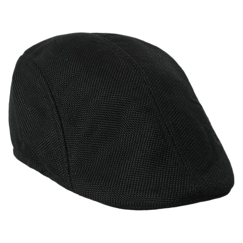 Breathable Spring & Autumn Linen Beret - Unisex Sun Hat, Solid Color, Hollow Design.