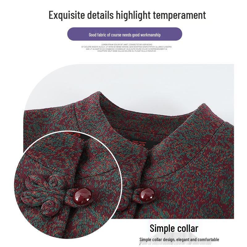 Grandma's Spring/Autumn Embroidered Tang Suit Jacket for Middle-Aged Women