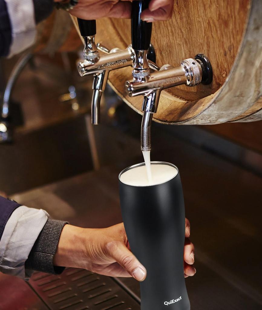 QuiExact 450ml Highball Vacuum Insulated Stainless Steel Beer Large Keeps Drinks Hot or Perfect for or As a Gift for Day or Stylish with Cleaning