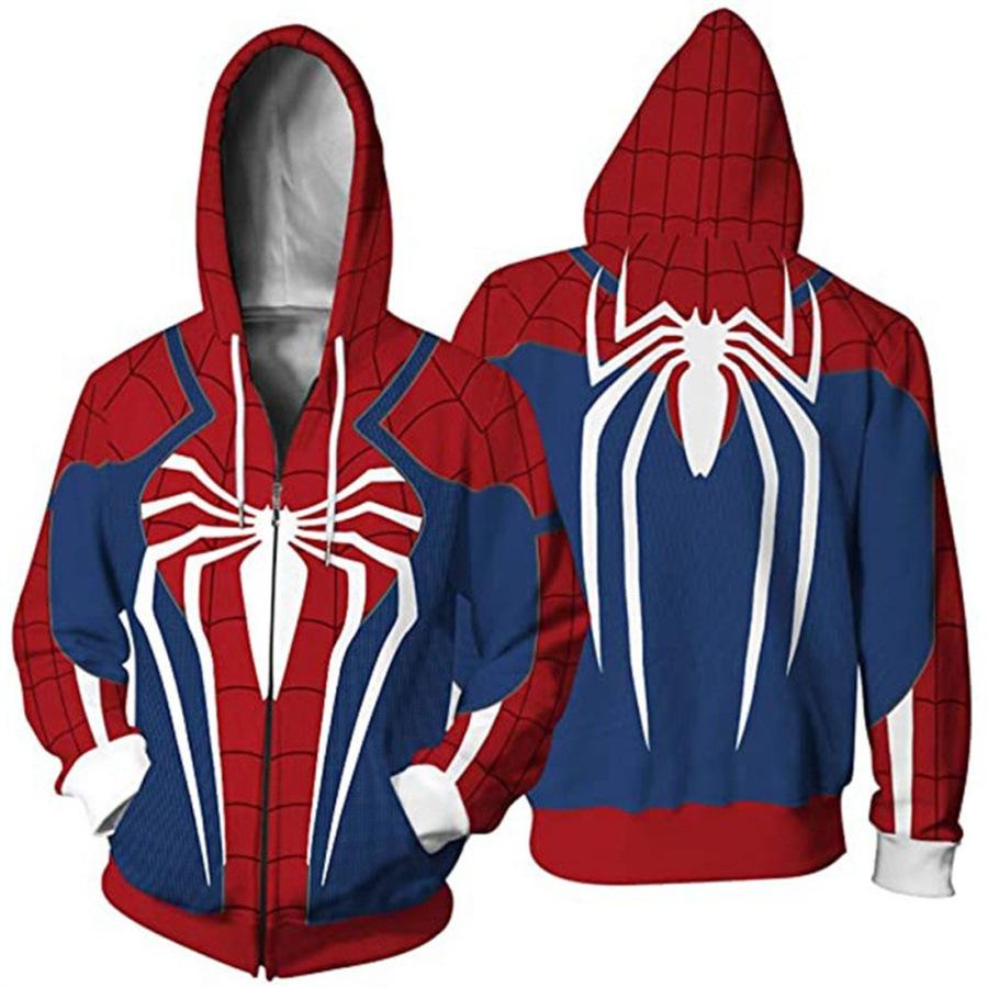 Spider-Man 3D Digital Print Hoodie – Superhero Cosplay Pullover with Kangaroo Pocket, Unisex Casual Streetwear