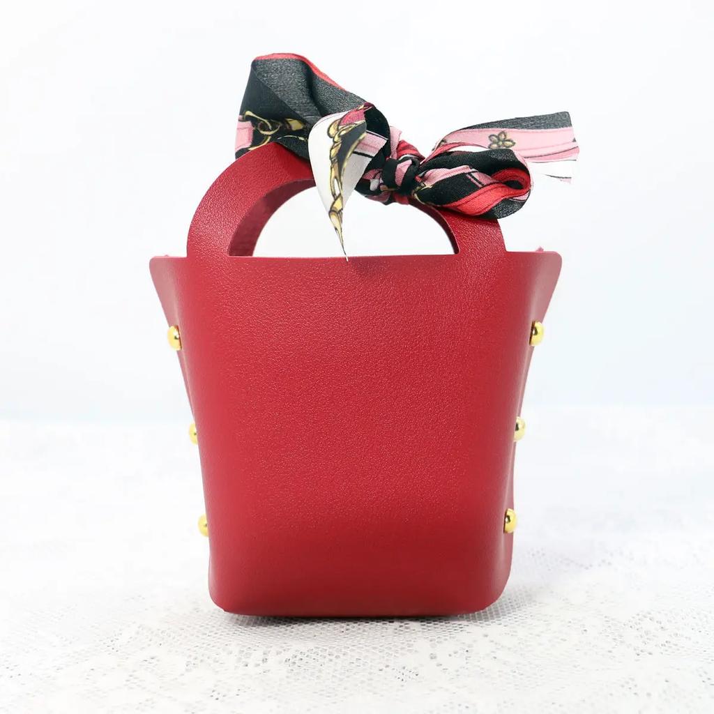 10PCS Distribute Leather Gift Bags Wedding Favour Bag for Guest Mini Handbag with Ribbon Candy Packaging Box Party Decor