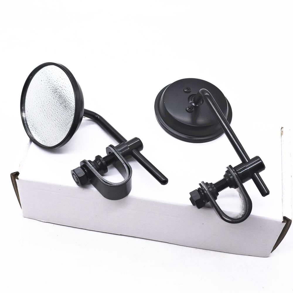 1Pair 22-25mm Motorcycle Handlebar Rear View Mirrors Round Convex Clip-On Retro for Harley Honda Chopper Cruiser Cafe