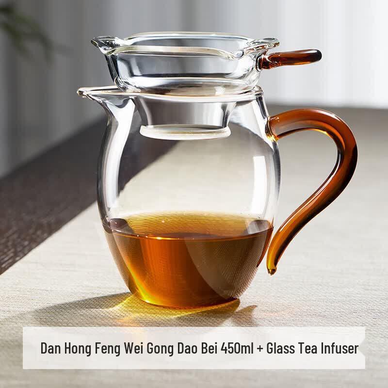 Premium Glass Gongdao Cup with Integrated Tea Strainer