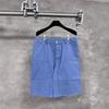 Unisex Embroidered Denim Shorts with Letter Pattern