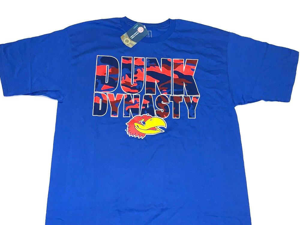 Rare! Vintage 2010s Kansas Jayhawks Basketball Dunk Dynasty T-Shirt New! LARGE Unisex T-Shirt L