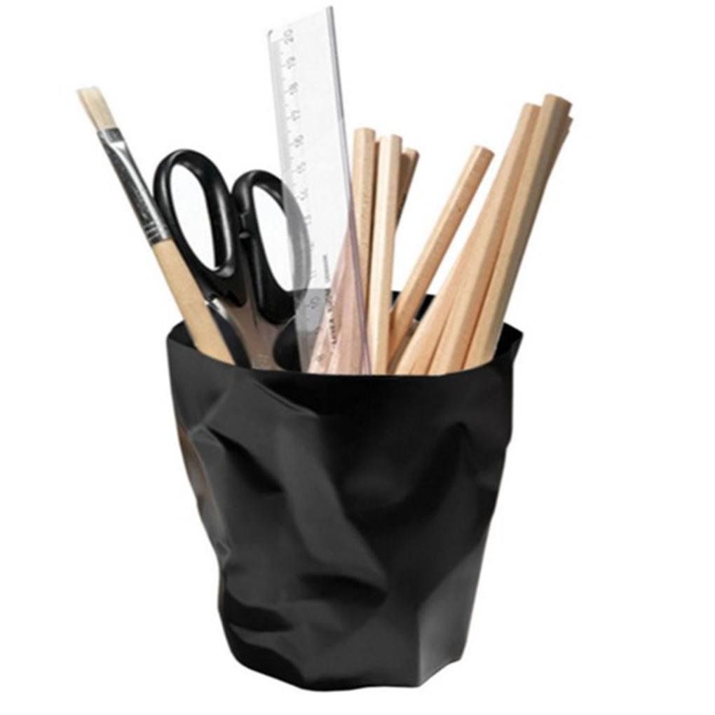 

Карандашница пластиковая ручка контейнер гофрированный многофункциональный стол декор в форме чашки домашний офис канцелярские принадлежности чёрный