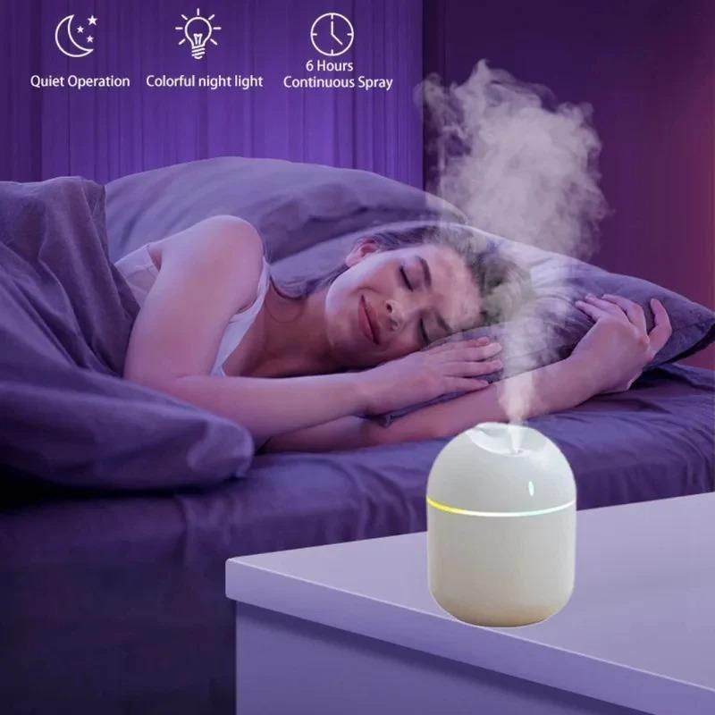 USB Mini Air Humidifier Aroma Essential Oil Diffuser For Home Car Ultrasonic Mute Mist Maker Diffuser with LED Color Lamp