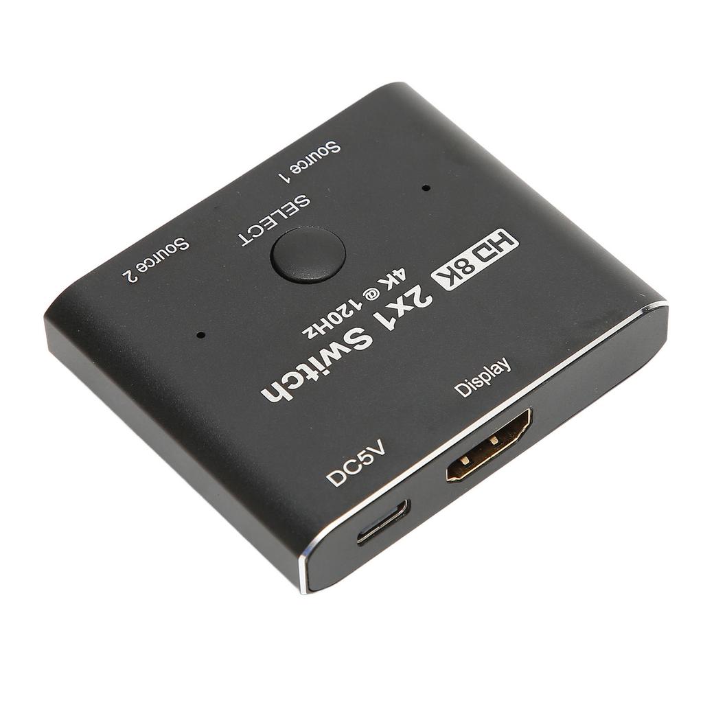 HD Multimedia Interface Switcher Aluminium Alloy 2 Way 8K 48Gbps HD Multimedia Interface 2.1 Switche