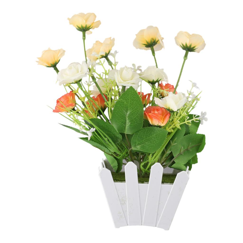 Potted Plants Simulation Rose Fence Flower Wedding Home Ornaments
