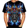 Animal Series 3D Digital Printed Men's Fashion Trend Round Neck Short Sleeved T-shirt