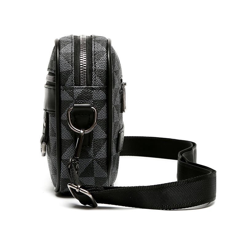 Neformální obchodní taška přes rameno pro muže PU kožená taška přes rameno Malé kabelky crossbody Square kostkované designové pánské kabelky na popruh