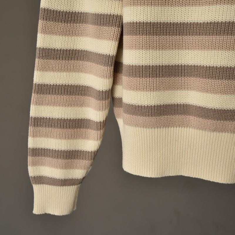 2026 Spring Women's Slim Striped Pullover Sweater - Sweet, Youthful Knit Top
