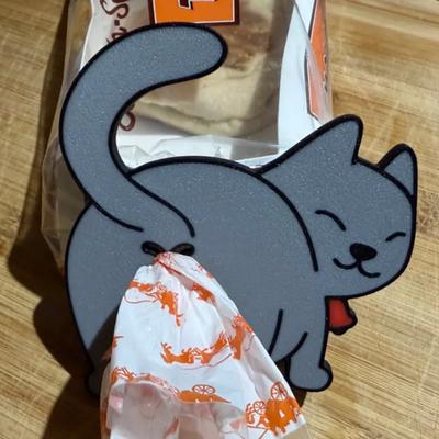 Cat Butt Bread Clip 3D Printed Bag Holder for Cat Lovers Funny Cat Shaped Bread Clip Novelty Kitchen Gadgets