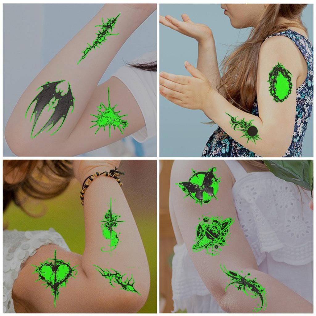 New Dark Series Luminous Tattoo Stickers Waterproof Party Party Gift Funny Face Stickers